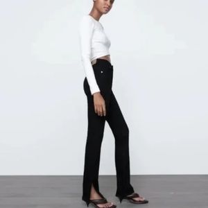 Black Zara Jeans with Split Hem - size 4